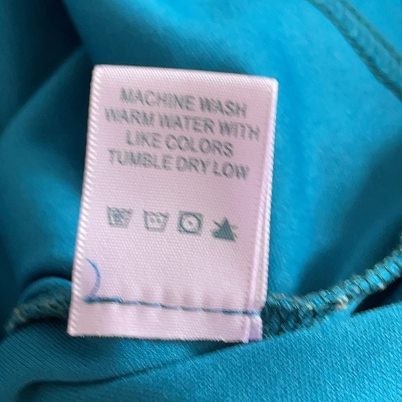 NWOT Alya boho hippie blue yellow tunic sheath dress - Picture 12 of 12